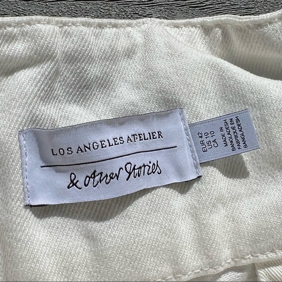 LOS ANGELES ATLIER & OTHER STORIES Paperbag Waist Ivory Color Full Leg Size 10 - Picture 8 of 11